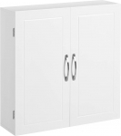 VASAGLE BBC320W01 Skandinaavia stiilis vannitoakapp 2 reguleeritava riiuliga 60 x 18 x 60 cm Matt valge