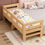 Kokkupandav 3-k&uuml;lgne kaitsepiirdega v&otilde;revoodi, puidust lastetoa m&ouml;&ouml;bel magamistuba - Splicing Single Small Cot Cama koos eemaldatava aiaga (180 x 50 x 40 cm)