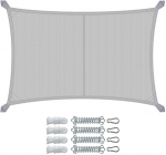 VOUNOT&reg; Ristk&uuml;likukujuline markiis koos kinnituskomplektiga, veekindel p&auml;ikesekaitse ilmastikukindel r&otilde;dule, aeda, terrassile, 3 x 4 m, helehall