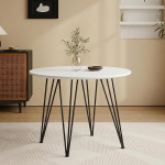 GOLDFAN &Uuml;mmargune s&ouml;&ouml;gilaud 80cm V&auml;ike retro salongilaud V&auml;ike metalljalgadega laud koju ja kontorisse (ainult laud) (80cm, valge)