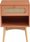 BA&Iuml;TA Sixtine Terracotta and Rattan Weave Bedside Table