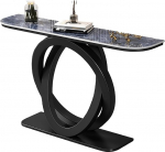 Marmor-Konsolentisch,Moderner Diivan- Und Console Table,schmaler Beistelltisch,Lange Bauernhaus-Foyer-Tische,f&uuml;r Wohnzimmer, Foyer, Schlafzimmer(Black+Blue,80cm/31.5in)