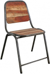 Acaciawood Iron Dining Slim Chair - k&auml;sitsi valmistatud tool, mis on valmistatud taaskasutatud puidust ja vanast metallist t&ouml;&ouml;stuslikus vintage stiilis.