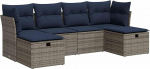 Garten-Sofagarnitur Set mit Stauraum & Fu&szlig;hocker - PE-Rattan, 55x53x34 cm, f&uuml;r Terrasse und Innenhof Model3325327