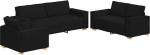 3-osaline kaasaegne diivanikomplekt koos padjadega - must, kangas, 220 x 78 x 84 cm - Living Room Comfort Model3324611