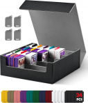 UAONO kaardi hoiukast kauplemiskaartidele, 2400+ MTG Commander Deck Box 24 tk v&auml;rviliste vaheseinadega, Magic TCG PTCG m&auml;ngukaartidele sobiv kaardikast (must ja hall)