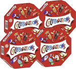 CELEBRATIONS Kinkekarp 4 x 269 g s&uuml;nnip&auml;evaks j&otilde;uluk&uuml;psised koos piima&scaron;okolaadiga Mars Snickers Twix Bounty Milky Way Galaxy Caramel Maltesers Teasersiga