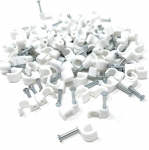 100 &uuml;mmarguse kaabliklambri pakk naeltega - vastupidav ja mitmek&uuml;lgne - ideaalne kaablijuhtimiseks (valge, 12mm)
