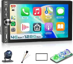 Hodozzy Autoradio Wireless Carplay 2 Din mit USB Type-C, 4G+128G 7 Zoll Incell-Bildschirm, Android Autoradio Bluetooth mit Android Auto/DSP/WiFi/RDS/FM/SWC/R&uuml;ckfahrkamera