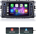 7-tolline 2 DIN Android 12 autoraadio sisseehitatud Carplay, raadio DAB+, raadio Bluetooth, USB, AUX, WiFi, FM-raadio, tagurduskaamera, roolijuhtimine, raadio Ford Focus/Mondeo jaoks