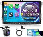 4G + 64G juhtmevaba Carplay Android autoraadio VW Golf 5 6 Passat Polo Tiguan Touran Caddy Skoda Seat 9-tolline autoraadio koos Android auto GPS navigatsiooniga WiFi peeglilink Bluetooth FM/RDS/EQ/SWCga
