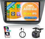 6G+128G 8 Core Wireless Carplay Android Autoradio 2 DIN jaoks Seat Altea 2004-2015 Toledo 2004-2009 9-tolline autoraadio Android auto navigatsiooniga GPS WiFi peeglilink Bluetooth FM/RDS/DSP EQ/SWC tagumine osa