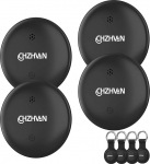 Android Smart Tracker Tag, Google Certified Key Finder &uuml;hildub Find Hub App (ainult Android), Bluetooth Key Finder pagasi / kotid / kohvrid / rahakott, vahetatav aku, 4 Pack, must