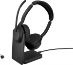 Jabra Evolve2 55 traadita stereok&otilde;rvaklapid koos laadimisjaamaga Air Comfort - m&uuml;rasummutusmikrofonid ja ANC - MS Teams sertifikaat, &uuml;hildub teiste platvormidega - must