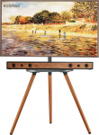ECOTINY Stativ-Staffelei TV-St&auml;nder f&uuml;r 101,6 bis 165 cm (40 bis 65 Zoll) LCD-/LED-OLED-Bildschirm, h&ouml;henverstellbar und schwenkbar, tragbarer Eck-TV-Bodenst&auml;nder mit Holzablage, VESA 400 x 400 mm