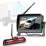 Hodozzy traadita tagurduskaamera Fiat Ducato 3 / Peugeot Boxer / Citroen Jumper 7-tollise IPS monitoriga, kolmanda piduritule kaamera, veekindel, IR &ouml;&ouml;n&auml;gemine, BSD, loop salvestamine