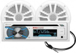 KIT Set F&Uuml;R BOSS Audio Systems MCK508WB.6 Marine mit wasserdichtem AM/FM-Bluetooth-Empf&auml;nger, 2 x 16,5 cm 6,5" Lautsprechern 90 W RMS, 180 W max. ja 1 Dipolantenne, 1 komplekt.