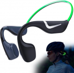 MONODEAL Bone Sound k&otilde;rvaklapid, avatud k&otilde;rvaklapid Bone Conduction k&otilde;rvaklapid Bluetooth 5.3 roheline koos intelligentse valgusega, 20H m&auml;nguaeg, IPX7 veekindlad spordik&otilde;rvaklapid jooksmiseks jalgrattas&otilde;iduks