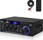HiFi-v&otilde;imendi koos Bluetoothiga, Mini Stereo Audio Amplifier System 2.0 kanaliga 400W x 2 v&otilde;imsusv&otilde;imendi koos FM-raadio, BT, MIC, SD/USB sisendiga, helikaabel kodukino k&otilde;larile