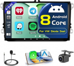 8 Core 4+64G Android 13 autoraadio VW Golf Polo Passat Jatta Touran Tiguan T5 Trasporter Seat Wireless Carpaly & Android Car, 9-tolline IPS puuteekraaniga raadio Bluetooth 5.0/GPS/Reversing
