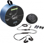 Shure AONIC 215 juhtmega heliisolatsiooniga k&otilde;rvaklapid, selge heli, &uuml;he draiveriga, turvaline k&otilde;rvaklappide paigaldus, eemaldatav kaabel, vastupidav kvaliteet, &uuml;hildub Apple ja Android seadmetega - mustad