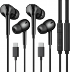 USB C k&otilde;rvaklapid Samsung S24-le (2 komplekti), juhtmega k&otilde;rvaklapid USB C mikrofoniga ja juhtmega HiFi Stereo USB C k&otilde;rvaklapid Samsung Galaxy S23/S22/21, iPhone 16/15 ja muudele seadmetele.