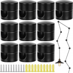 Pakett 10 kaheosalist seina- ja laepoldid tekstiilkaablitele, alumiiniumist seina- ja laepoldid, lae kinnitamine, ahvip&ouml;&ouml;rdumine, pinnale paigaldatav kaablihoidja 10 kruviga, laepoldid lampide DIY jaoks