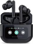 SLuB Bluetooth 5.4 k&otilde;rvaklapid LCD puuteekraaniga: K&otilde;rvaklappide kahekordne s&otilde;ltumatu disain HiFi helikvaliteediga, kompaktne, kerge, mugav kanda ja automaatse paaritusfunktsiooniga (must).