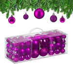 Relaxdays Christmas Baubles 76 plastist Glitter Matte Shiny Tree Baubles j&otilde;ulupuu kaunistused roosa