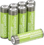 AmazonBasics Eellaetud Ni-MH AA akud - laetavad patareid, 500 ts&uuml;klit (tavaliselt 2500mAh, minimaalselt 2400mAh), 8tk (v&auml;liskest v&otilde;ib erineda pildist).