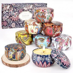 L&otilde;hnak&uuml;&uuml;nlad kinkekomplekt, 8 tk j&otilde;uluk&uuml;&uuml;nla l&otilde;hnak&uuml;&uuml;nla komplekt puidust alusega, 135 tundi p&otilde;lemisaeg k&uuml;&uuml;nlad kingitus looduslik sojavaha, kingitused j&otilde;uludeks, v&auml;ikesed kingitused naistele