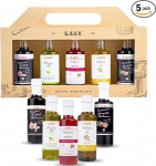 LAUX &auml;&auml;dika ja &otilde;li kinkekomplekt naistele - 5 x 40 ml oliivi&otilde;li, p&auml;hkli&otilde;li, palsami&otilde;li ja aperitiiv - Delikatesside toiduvalmistamise karp - kinkekarp temale ja naisele