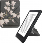 kwmobile kaitsekott &uuml;hildub Kobo Clara BW/Clara Colour/Tolino Shine (5) / Shine Colour - Faux Leather Case - eReader Cover Case - Magnolia Taupe valge tumehall