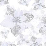 WILLBOND 36 t&uuml;kki j&otilde;ulud Glitter kunstlik Poinsettia lilled j&otilde;ululillede kaunistused pulmad j&otilde;ulupuu uusaasta kaunistused (valge)