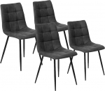 La Chaise Spaniola Barcelona Chair, Fabric, Slate Grey, 85.5 cm (H) x 44 cm (W) x 54.5 cm (D)