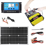 Solar Power Kit, Solar Power Complete Kit, 300 W Converter Inverter 18 W Solar Panel Complete System, Waterproof, Weatherproof 12 V to 110/220 V Solar System Controller with USB Ports