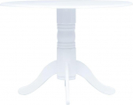 vidaXL Rubber Wood Solid Dining Table Wooden Table Kitchen Table Dining Room Table Solid Wood Table Dining Room Kitchen Round White 106 x 75 cm MDF Top