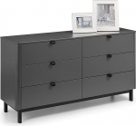 Julian Bowen Chloe 6 Drawer Chest of Drawers Storm Grey