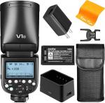 Godox V1-S TTL Camera Flash Unit Round Attachment Flash 2.4G 1/8000 HSS 76 W Speedlite with 2600 mAh Li-Ion Battery Compatible with Sony Camera