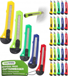 30 l&otilde;ikeri nugade komplekt, 18 mm, 30 x vaibak&auml;&auml;rid, terav tera, vastupidav professionaalne l&otilde;ikur, Stanley nuga, tapeetimisnuga, parem kui &uuml;hekordselt kasutatav Stanley nuga koos Snap Off teraga