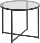 Side Table Black Glass Diameter 55 cm