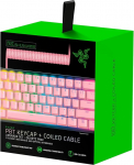 Razer uuenduskomplekt PBT klahvikorkide + spiraalkaabliga (120 kahepoolset PBT-klahvi, USB-C-USB-A-kaabel, punutud kiudkaabel) USA paigutus | Kvarts