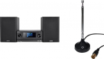 Kenwood M-9000S-B - Smart Micro Hi-Fi s&uuml;steem, must & Oehlbach Raadio Rod FM DAB+ Rod antenn DAB+ FM FM Stereo raadio vastuv&otilde;tmiseks (75 Ohmi, teleskoopantenn, magnetiline alus) Must 17207