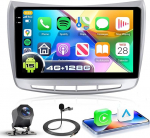 4G+128G Autoradio Android 15 f&uuml;r Lancia Delta 2009-2019, 9'' InCell HD Touchscreen mit Drahtlos Carplay Android Auto, Auto Radio mit GPS Wi-Fi USB Bluetooth FM RDS Radio R&uuml;ckfahrkamera