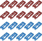 hankekaart 40 St&uuml;ck Servo-Verl&auml;ngerungskabel-Clips, Servo-Kabel, Sicherheitsverbinder, Blei-Draht-Schnallenschloss f&uuml;r ferngesteuertes Auto, Flugzeug, Boot, DIY-Y-Adapterkabel, rot/blau