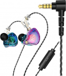 FEDAI DX2 Melody k&otilde;rvamonitorides juhtmega k&otilde;rvaklapid IEM HiFi Bass, d&uuml;naamiline kahe draiveriga juhtmega spordik&otilde;rvaklapid TPE-kaabliga muusikutele, lauljatele, laval, stuudios ja j&otilde;usaalis (lilla koos mikrofoniga)