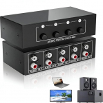 Audio Video Splitter 4 in 1 Out, Audio Switch 3,5 mm Aux + RCA L/R, AUX Audio Switch, Bidirectional Audio Switch, Passive Audio Switch, Video Audio Splitter k&otilde;rvaklappidele, Phono, k&otilde;laritele