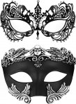 Oidea Masquerade mask paarile - Vintage Vana-Rooma Kreeka Veneetsia mask Pitsimaskid Metall Halloween Prom Party Kost&uuml;&uuml;m Ball Mardi Gras mask naistele meestele