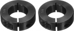 sourcing map 4 Pieces Single Split Shank Collar, 7/8" Bore, One Piece Tension Collar, 1-1/2" OD, 1/2" Thickness, Black Oxide Lock Collar Clamp with Set Screws (1045 Steel)