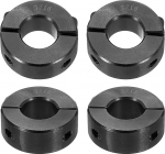sourcing map 4 x Double Split Shaft Collar for 7/16" Shank, Two Piece Clamp Collar, 15/16" Outside Diameter, 3/8" Width, Black Oxide Steel Lock Collar Clamp